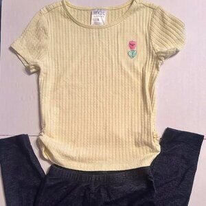 Old Navy Jean Leggings, Yellow top 365 Kids both are size 5T Like New